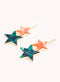 Marbelized Star Duo Clip - Colors: Green Emerald Night & Peach Travertino